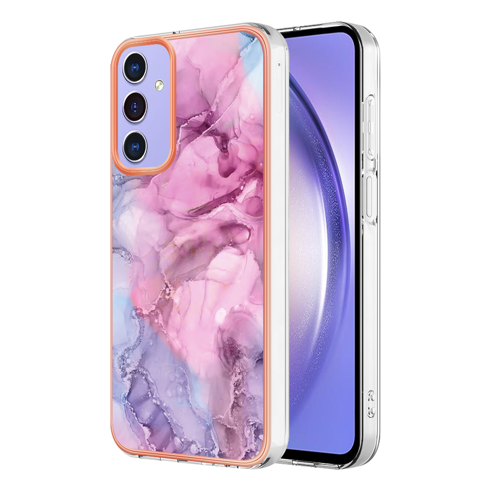 

YB IMD Series-16 Style-E Für Samsung Galaxy A15 5G Haste Platation Marmormuster Telefonabdeckung - Rose, Galaxy A15 5G