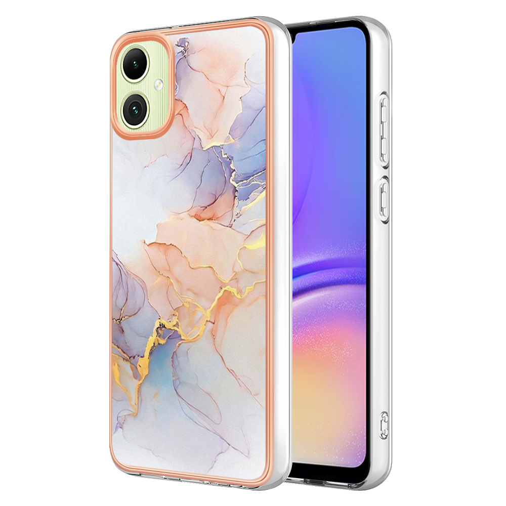 

YB Imd-serie-1 Für Samsung Galaxy A05 4G Fallmuster Elektroplattiertes Konstruktionsschutzschutz - Milchstraße Marmor Weiß, Samsung Galaxy A05 4G
