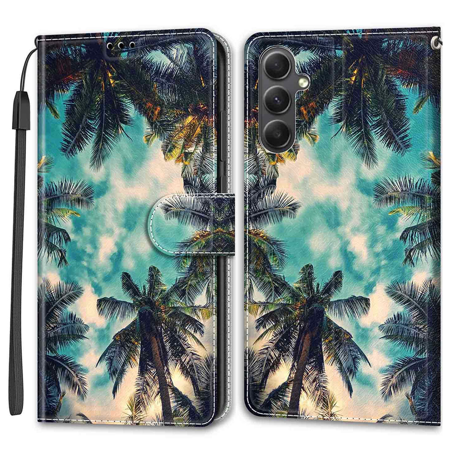 

Für Samsung Galaxy S23 fe Case Card Inhaber Telefonständer Cover - Kokosnussbaum, Galaxy S23 FE