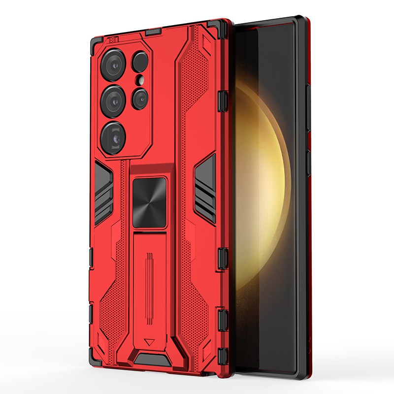

Für Samsung Galaxy S24 Ultra Case Anti-scratch-pc+tpu-kickstand-cover - Rot, Galaxy S24 Ultra