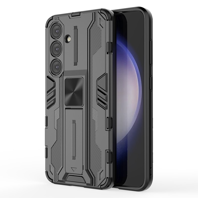 

Für Samsung Galaxy S24 Case Kickstand Rugged Protective Phone Cover - Schwarz, Galaxy S24