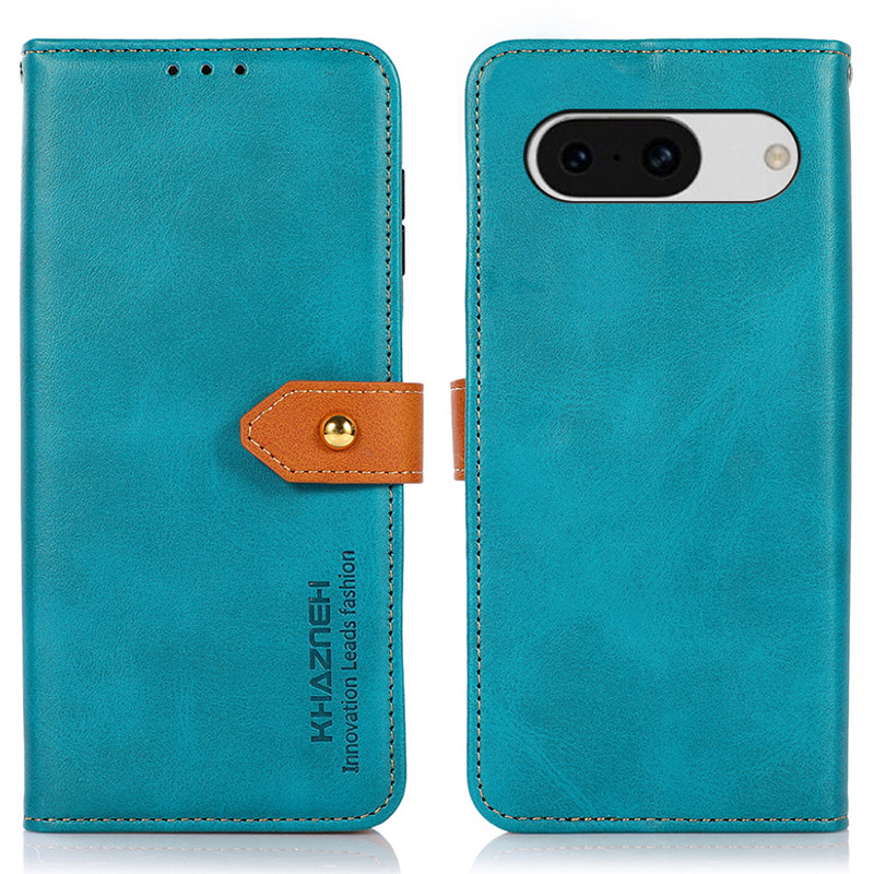 

Khazneh Für Google Pixel 8a Hülle Brieftasche Leder Kuhläden Textur -telefonabdeckung - Blau, Google Pixel 8a