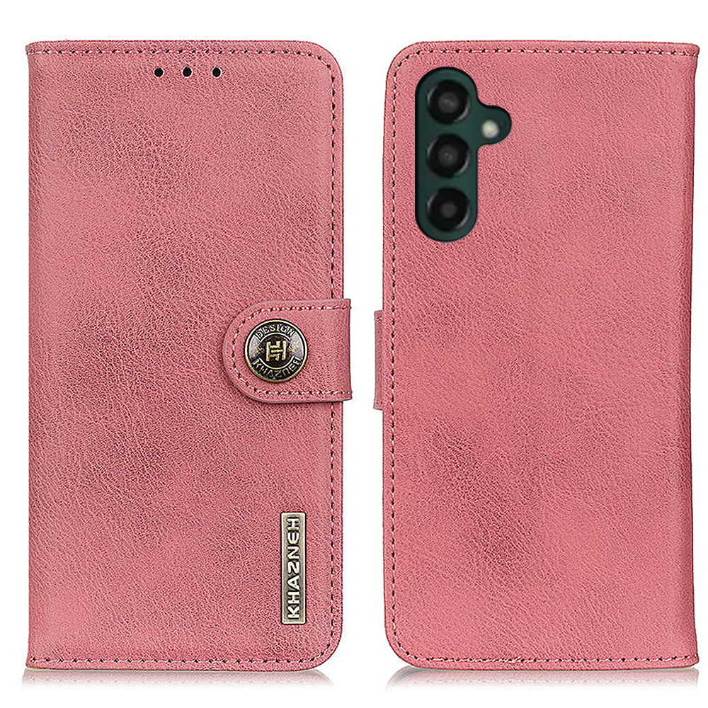

Khazneh Für Samsung Galaxy A25 5G Hülle Cowide Leder Telefon Brieftasche Abdeckung - Rosa, Galaxy A25 5G
