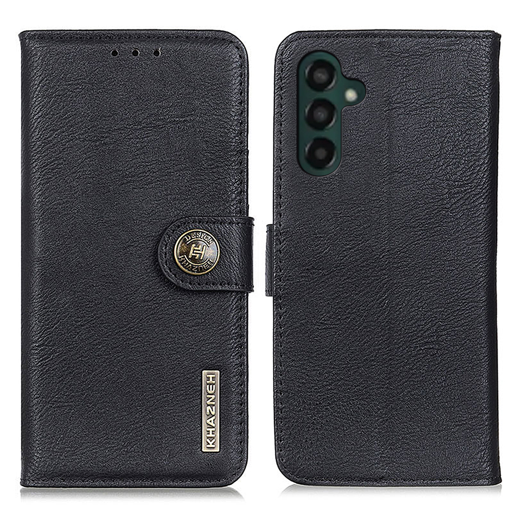 

Khazneh Für Samsung Galaxy A25 5G Hülle Cowide Leder Telefon Brieftasche Abdeckung - Schwarz, Galaxy A25 5G