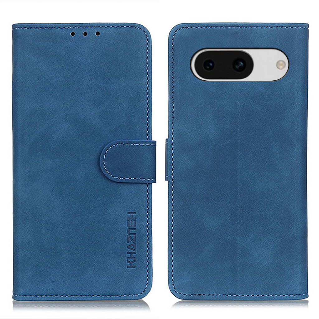 

Khazneh Für Google Pixel 8a Hülle Retro Textur Wallet Leder Telefonabdeckung - Blau, Google Pixel 8a