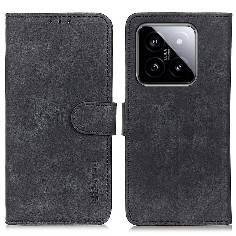 

Khazneh Für Xiaomi 14 Koffer Brieftasche Retro PU Leder -smartphone -abdeckung - Schwarz, Xiaomi 14