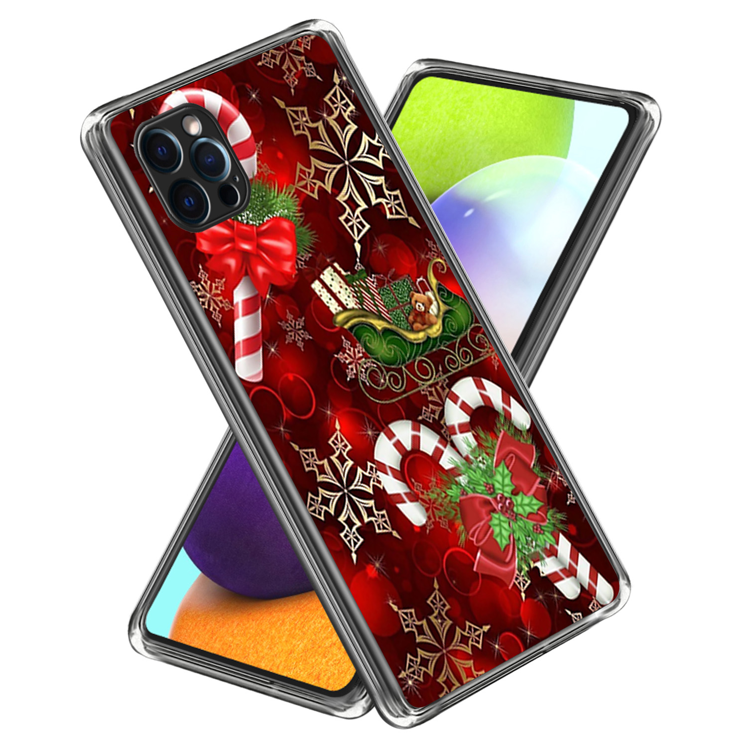Christmas Series TPU Phone Shell for iPhone 15 Pro Case Pattern Printing Slim Phone Cover - Candy Cane