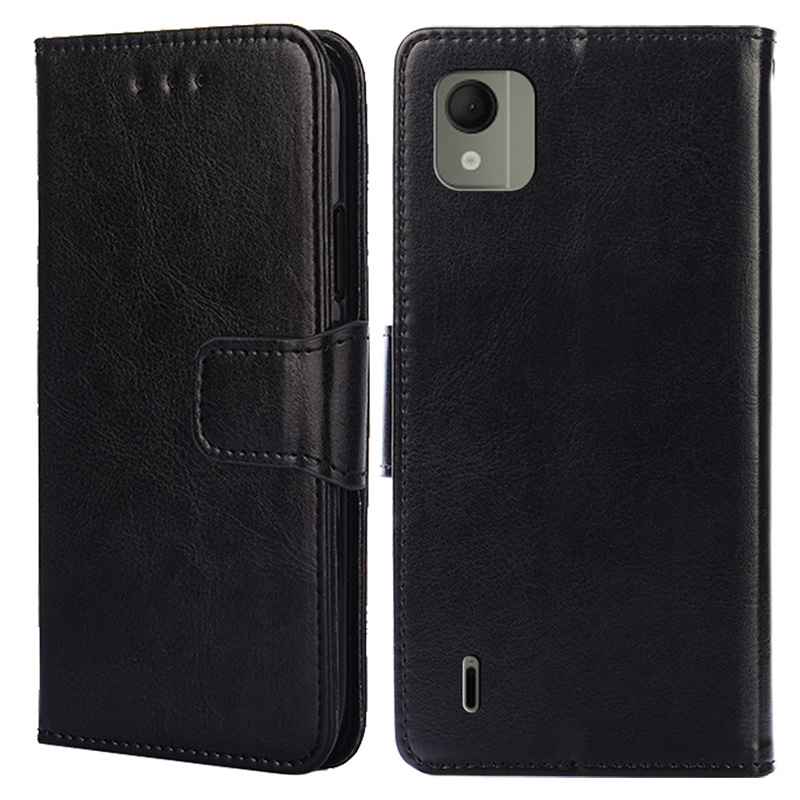 

Für Nokia C110 Case Schockdichte TPU+PU Leder Brieftasche Mobiltelefonabdeckung - Schwarz, Nokia C110