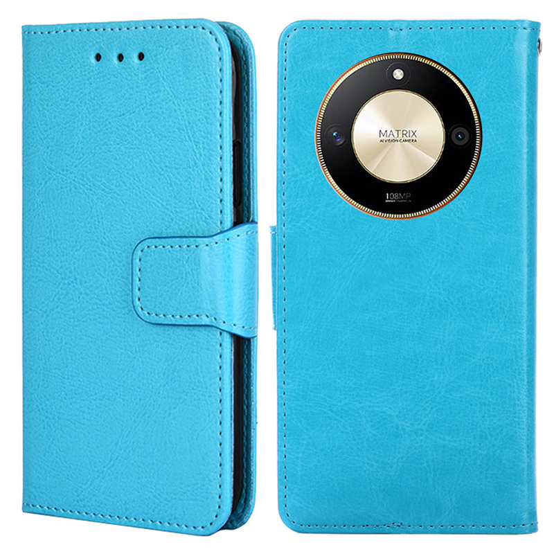 

Für Ehren X50 Hülle Schockdichte TPU+PU Leder Brieftasche Anti-kratzer-telefonabdeckung - Baby Blau, Honor X50