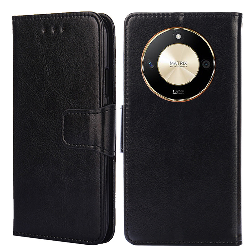 

Für Ehren X50 Hülle Schockdichte TPU+PU Leder Brieftasche Anti-kratzer-telefonabdeckung - Schwarz, Honor X50