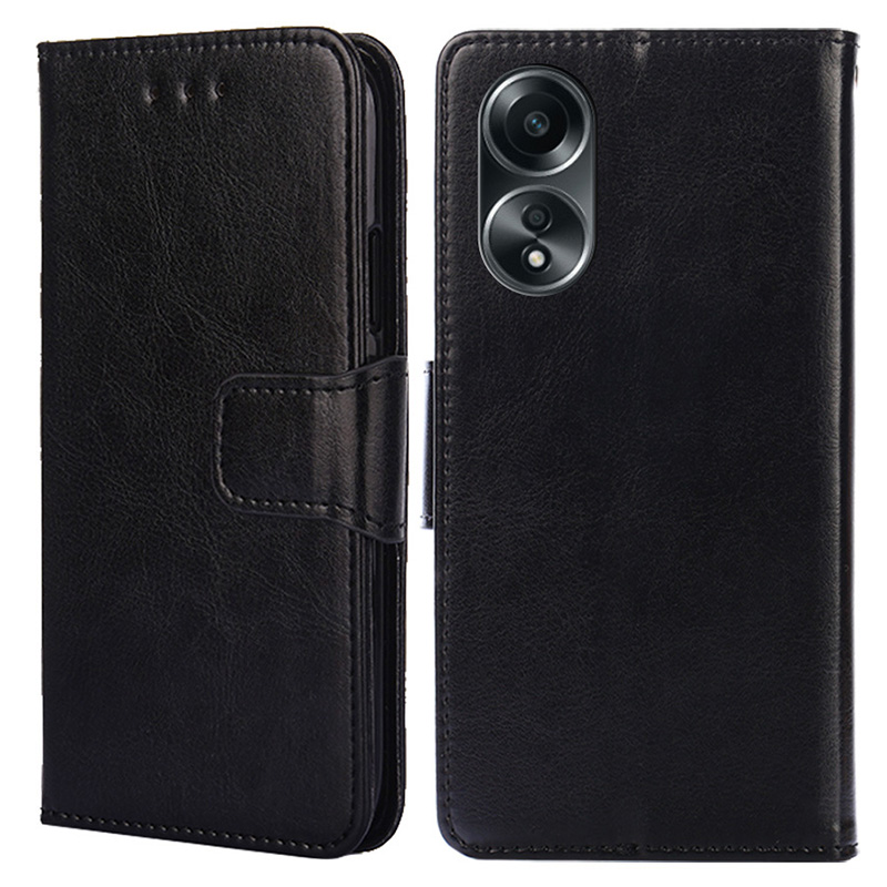 

Für Oppo A58 4G Hülle Kratzfeste TPU+PU Leder-brieftasche Telefonabdeckung - Schwarz, Oppo A58 4G
