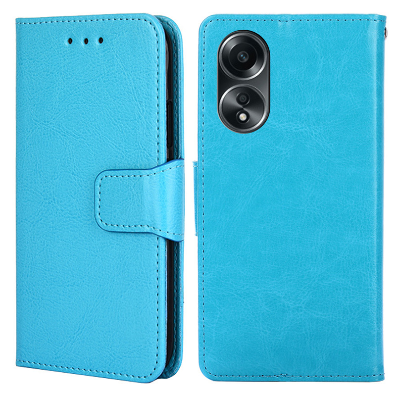 

Für Oppo A58 4G Hülle Kratzfeste TPU+PU Leder-brieftasche Telefonabdeckung - Baby Blau, Oppo A58 4G