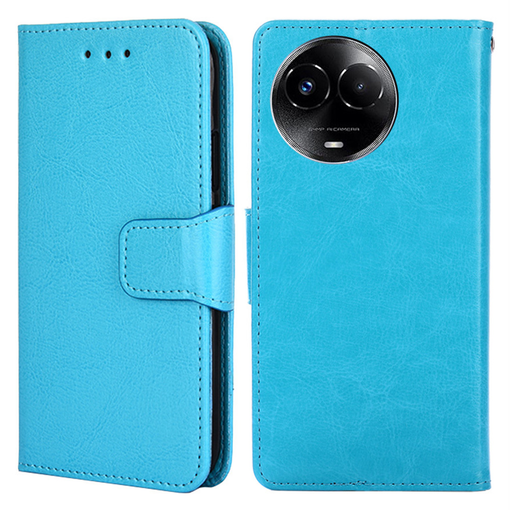 

Für Realme 11 5G (Taiwan / Indien) / 11x 5g Hülle Kratzfestes TPU+PU Leder Brieftasche Weiche Telefon Beschütze - Baby Blau, Realme 11 5G (Global)