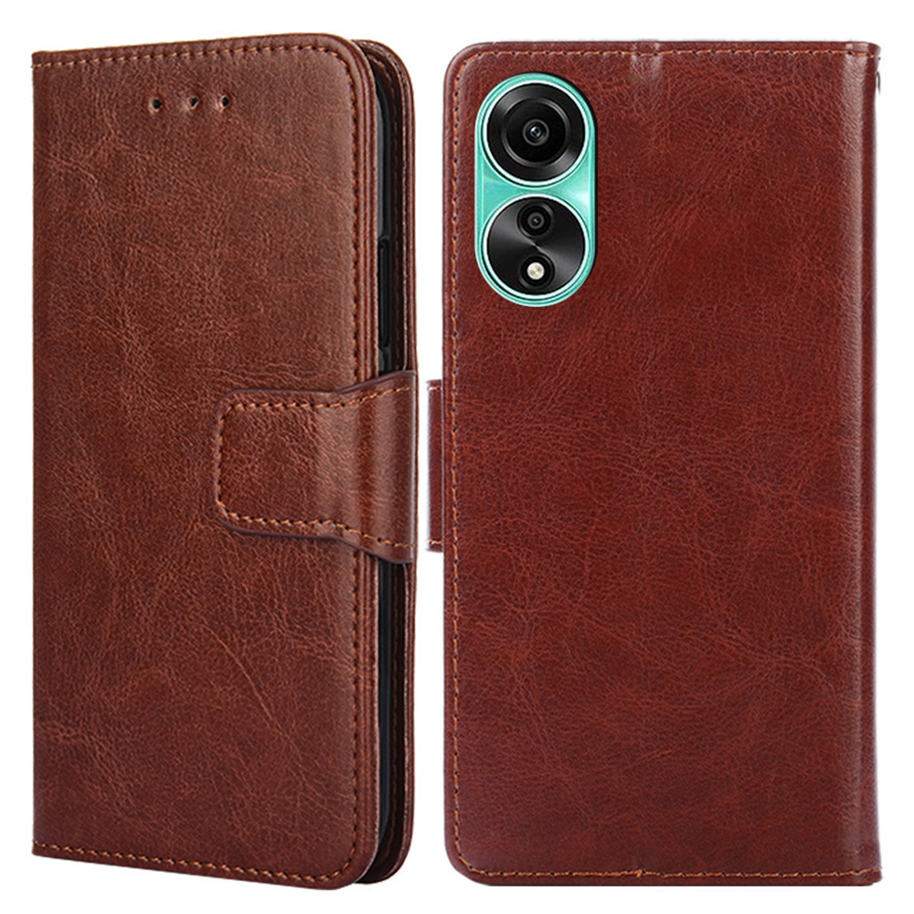 

Für OPPO A78 4G Hülle Schockdichte TPU+PU -leder -brieftasche Weiche Handyabdeckung - Braun, Oppo A78 4G