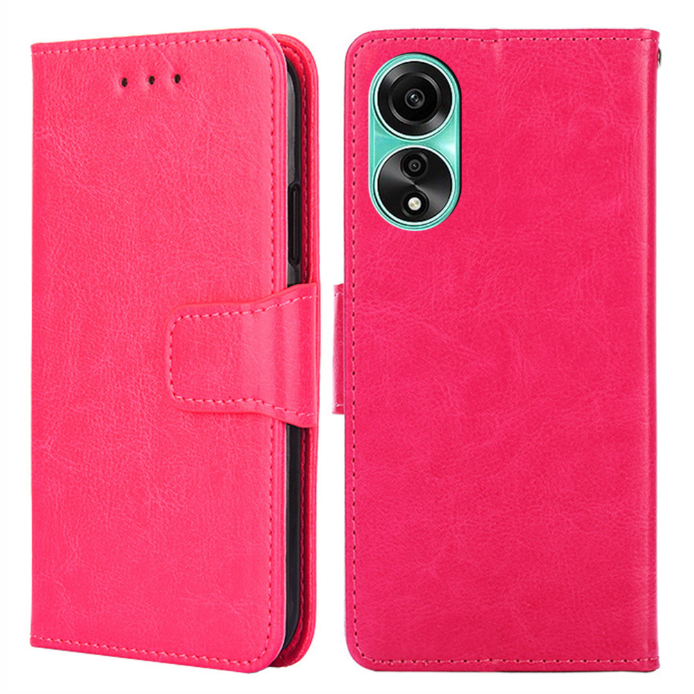 

Für OPPO A78 4G Hülle Schockdichte TPU+PU -leder -brieftasche Weiche Handyabdeckung - Rose, Oppo A78 4G