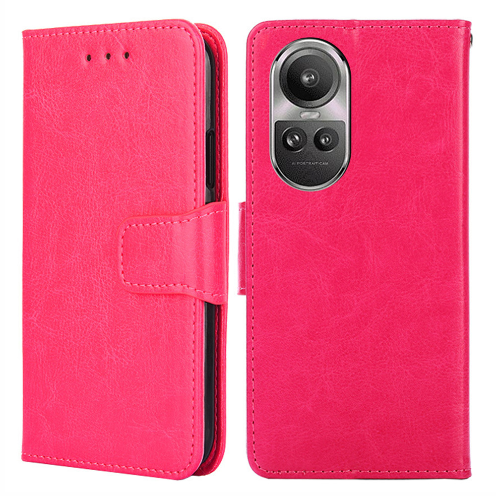 

Für Oppo Reno10 5G (global) / Reno10 Pro 5g (global) Case TPU+PU Leder Brieftasche Anti-kratzer-telefonabdeckung - Rose, Oppo Reno10 5G (Global)