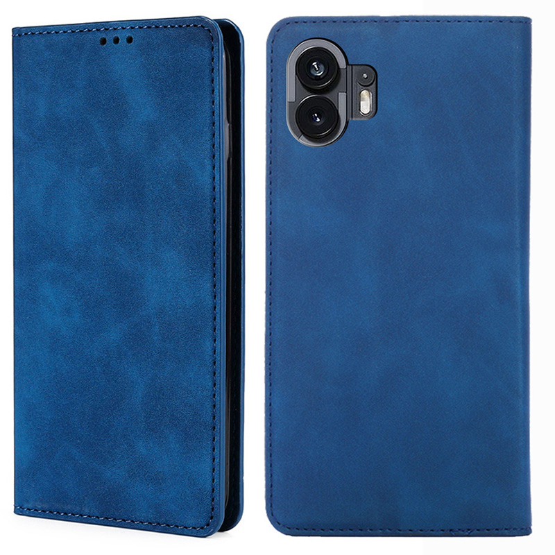 

Für Nichts Telefon (2) Case Skin-touch Flip Stand Card Slots PU Leder-smartphone-abdeckung - Blau, Nothing Phone (2)