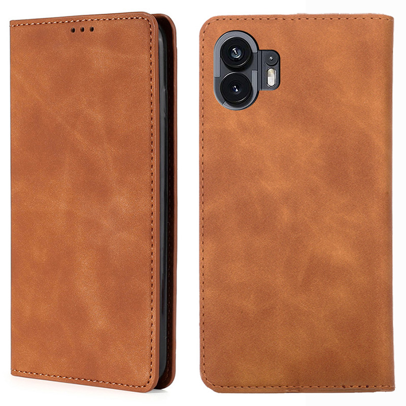 

Für Nichts Telefon (2) Case Skin-touch Flip Stand Card Slots PU Leder-smartphone-abdeckung - Hellbraun, Nothing Phone (2)