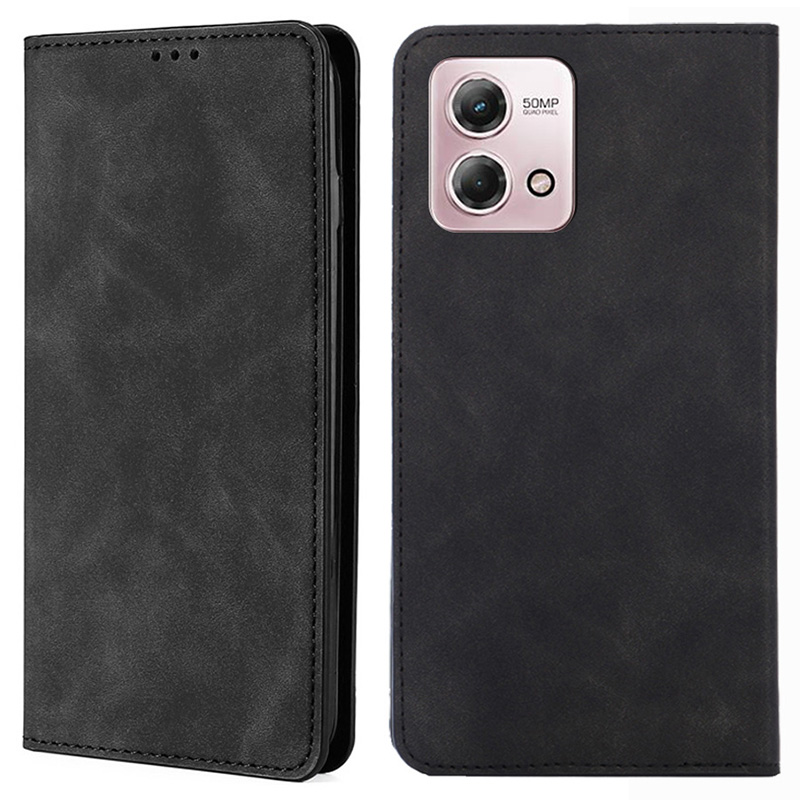 

Für Motorola Moto G Stylus (2023) Hülle Skin-touch Flip Stand Card Slots Anti-drogen-pu-leder-smartphone-abdeckung - Schwarz, Motorola Moto G Stylus (2023)