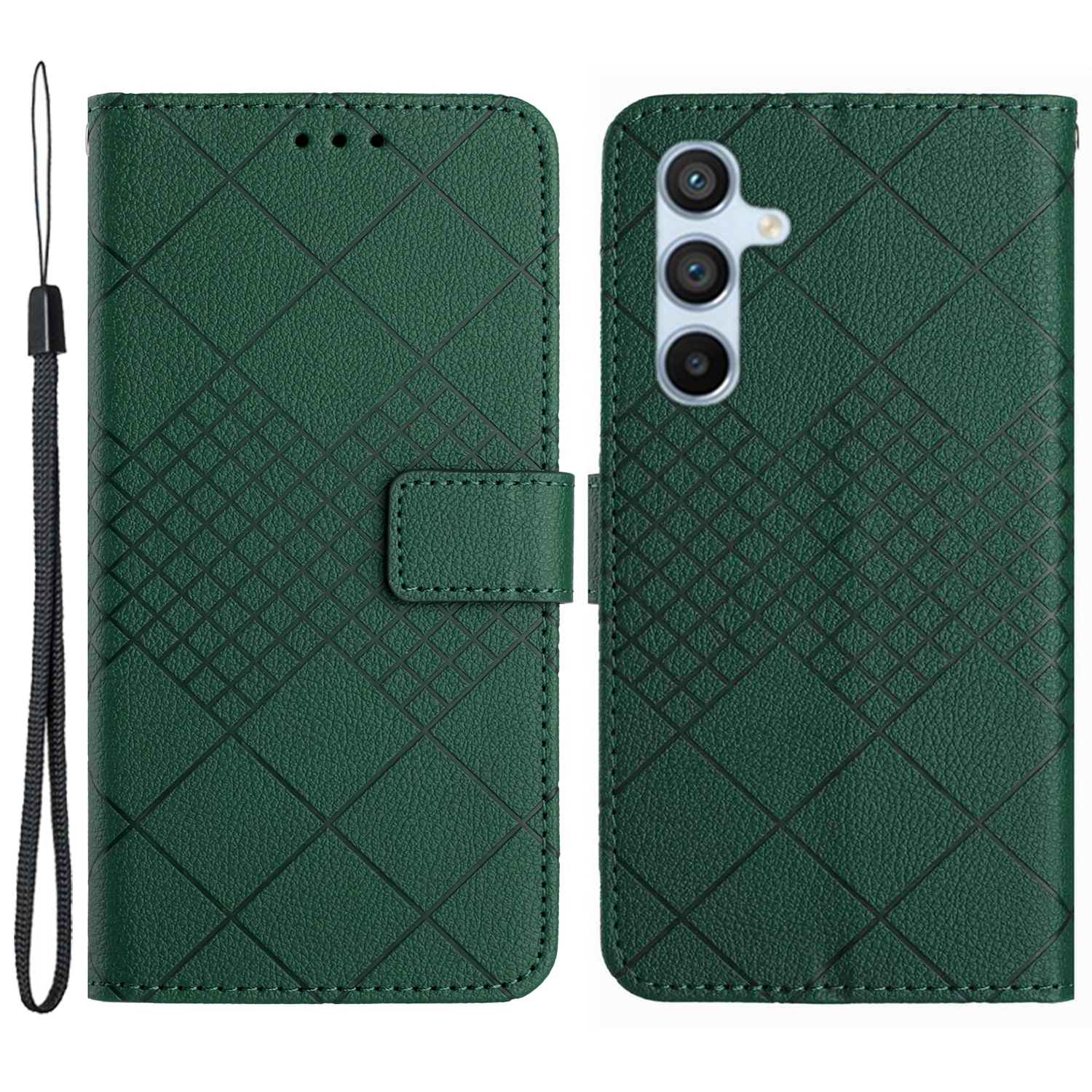 

HT06 Für Samsung Galaxy A24 4G Koffer Wallet Stand Lederabdeckung - Grün, Galaxy A24 4G