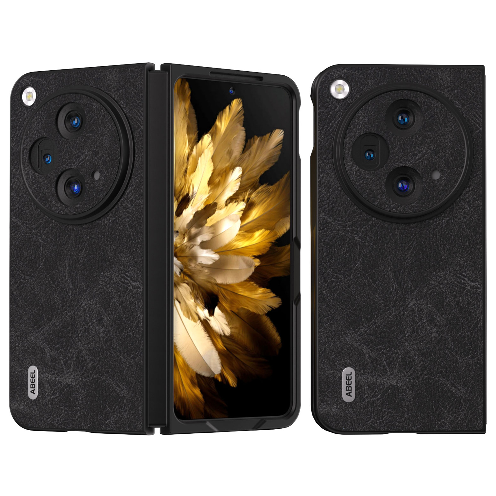

Abeel Für OnePlus Open Case PU Leder Litchi Textur Telefon Zurück -deckung - Schwarz, OnePlus Open