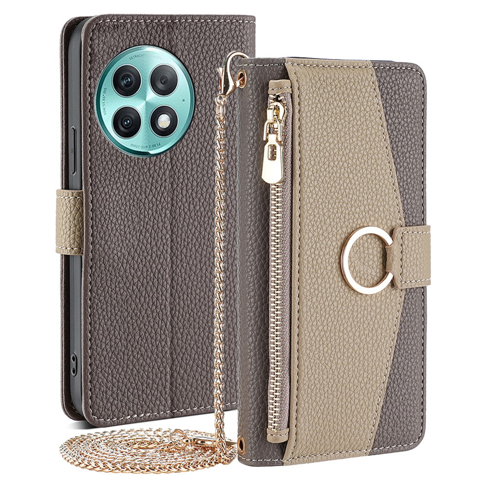 

Für OnePlus Ace 2 Pro 5G Hülle PU Leder -make -up -make -up -spiegelabdeckung - Grau, OnePlus Ace 2 Pro 5G