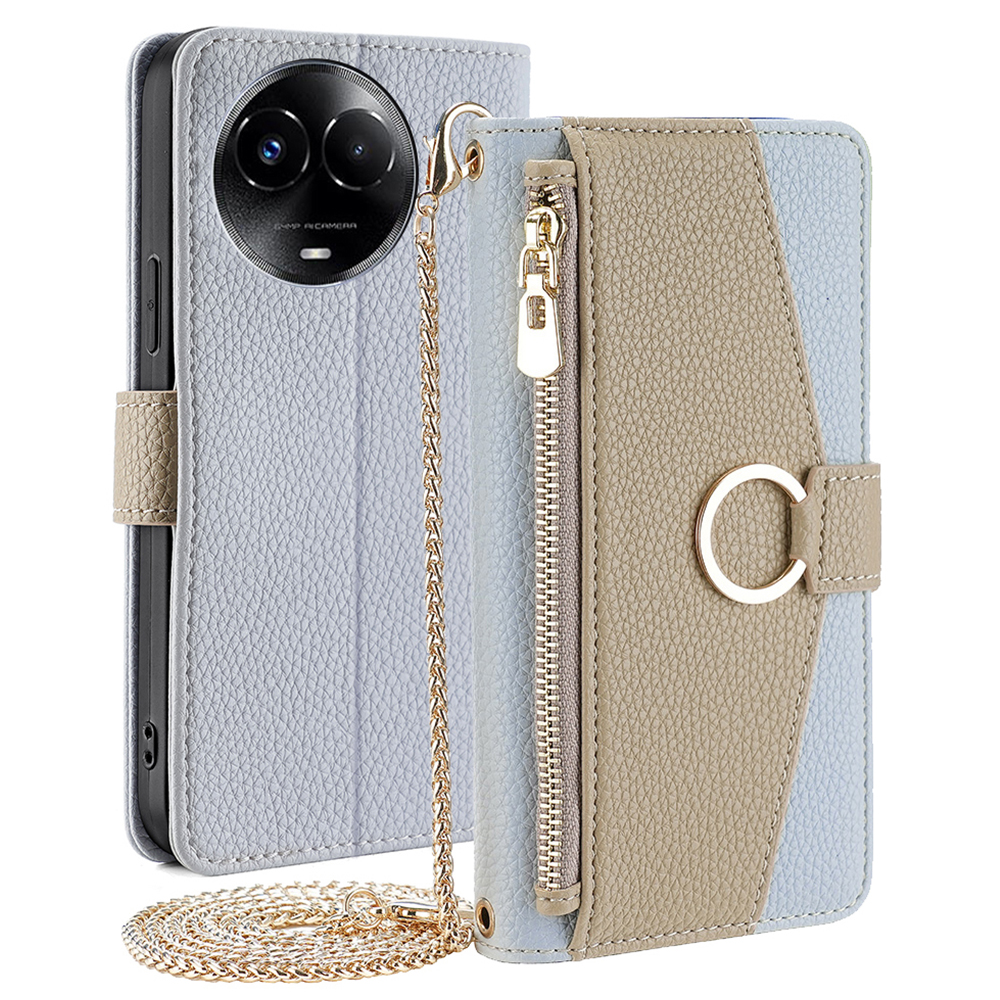 

Für Realme 11 5G (Taiwan / Indien) / 11x 5g Hülle PU Leder Crossbody Wallet Telefonabdeckung - Blau, Realme 11 5G (Global)