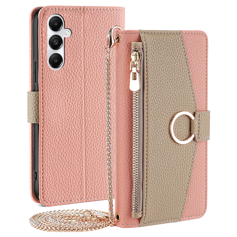 

Für Samsung Galaxy A05s 4G Hülle PU Leder Flip Cover Mit Make -up -spiegel - Rosa, Samsung Galaxy A05s 4G