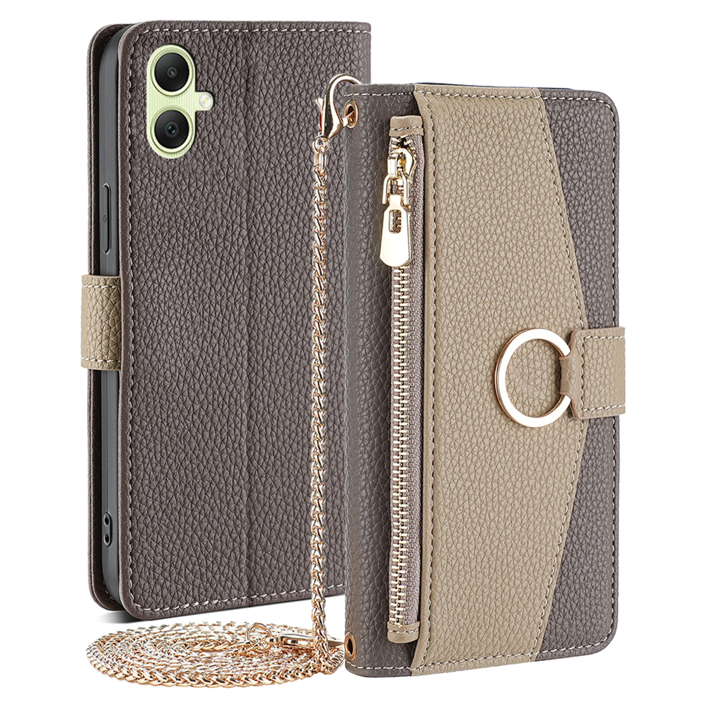 

Für Samsung Galaxy A05 4G Case Crossbody Wallet PU Leder -telefonabdeckung Mit Make -up -spiegel - Grau, Samsung Galaxy A05 4G