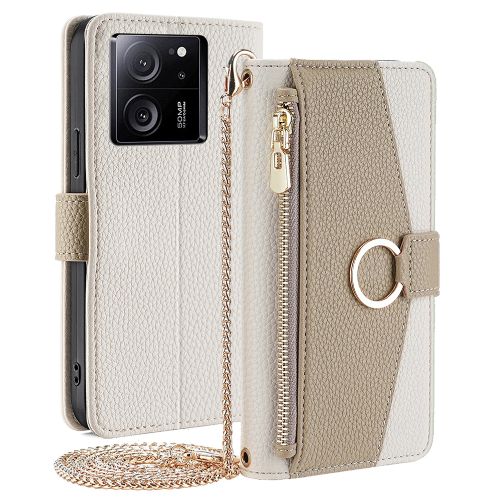 

Für Xiaomi Redmi K60 Ultra Case PU Leder Flip Make -up Make -up Mobile Handyabdeckung - Weiß, Xiaomi 13T