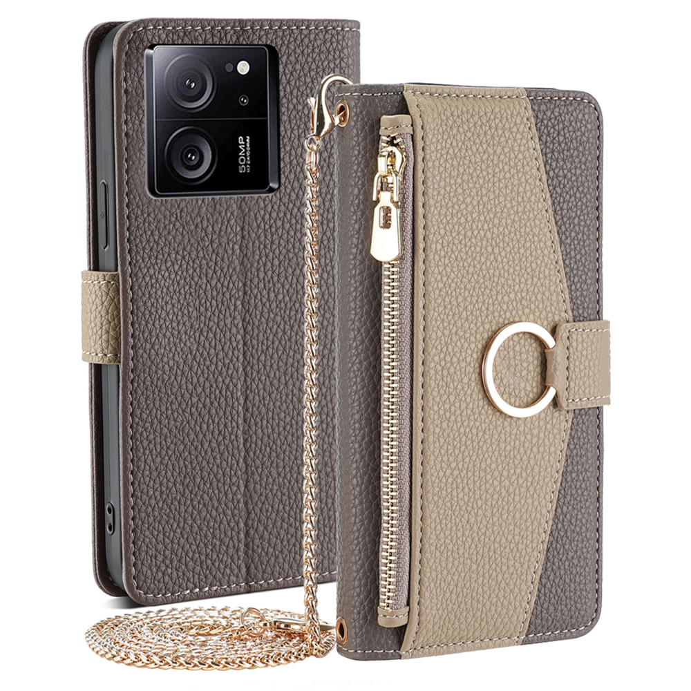 

Für Xiaomi Redmi K60 Ultra Case PU Leder Flip Make -up Make -up Mobile Handyabdeckung - Grau, Xiaomi 13T