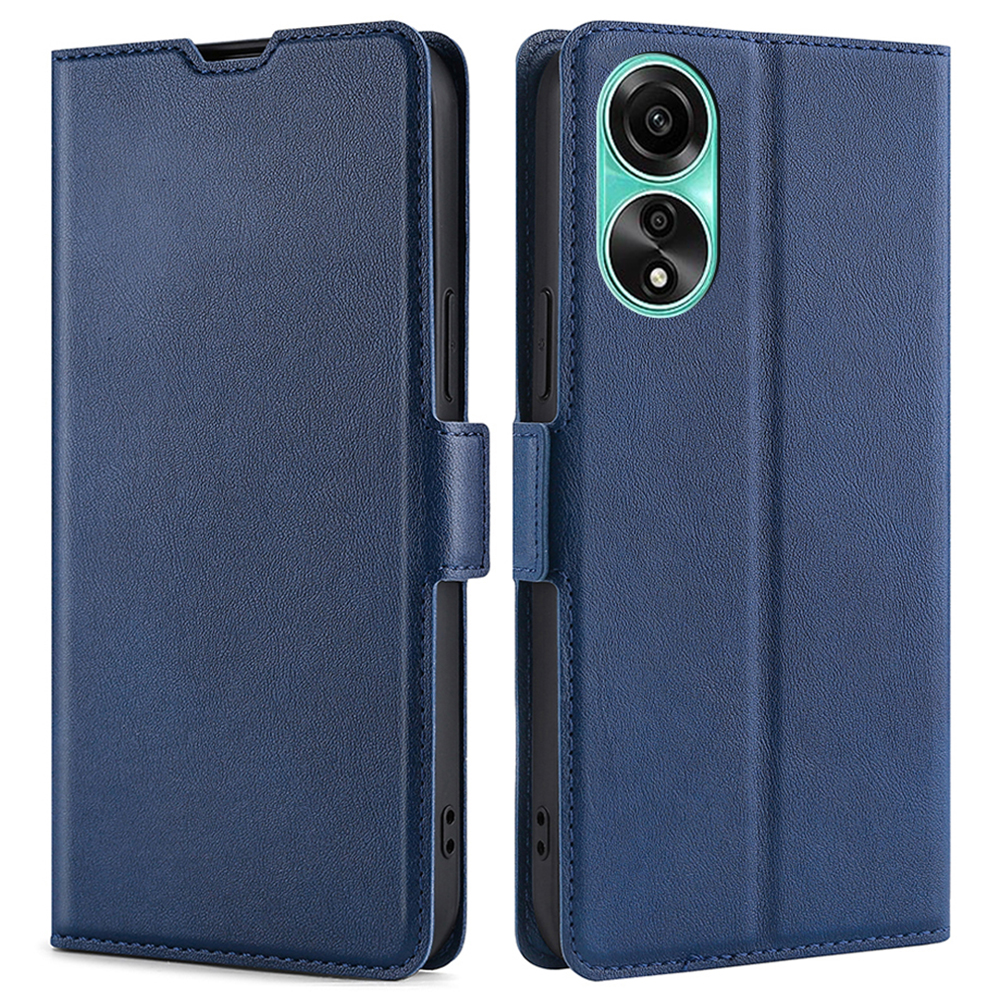 

Für Oppo A78 4G Hülle Kratzfeste Lederkarten-slot-telefonabdeckung - Blau, Oppo A78 4G