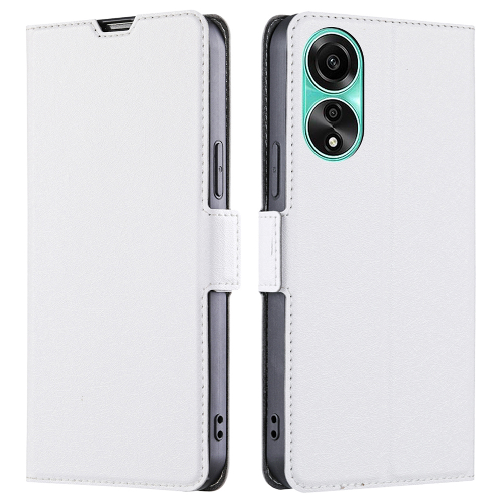 

Für Oppo A78 4G Hülle Kratzfeste Lederkarten-slot-telefonabdeckung - Weiß, Oppo A78 4G