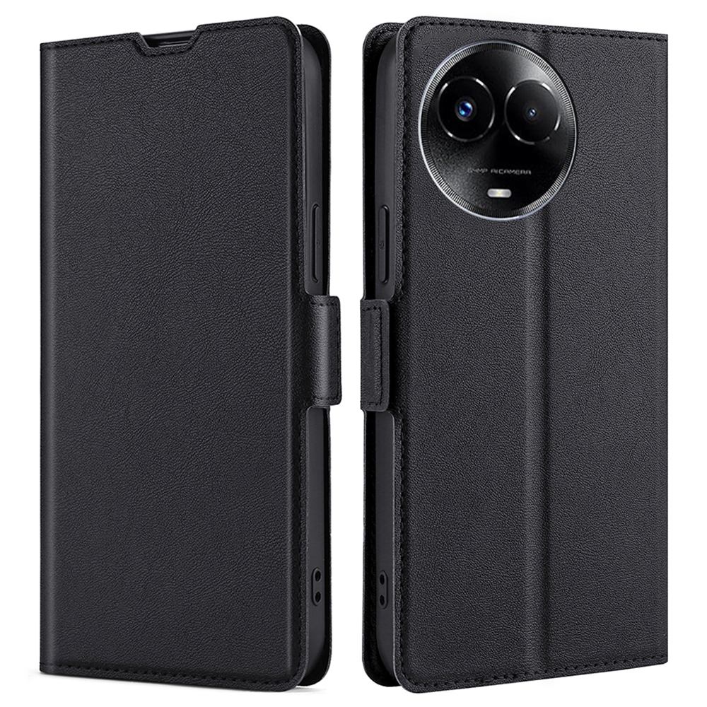 

Für Realme 11 5G (Taiwan / Indien) / 11x 5g Hülle Lederschockdokument -kartenschlitz -telefonabdeckung - Schwarz, Realme 11 5G (Global)