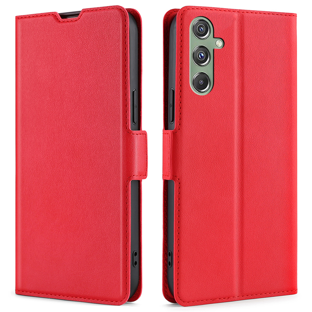 

Für Samsung Galaxy M34 5G / F34 5G Hülle Kratzfeste PU Leder-telefonabdeckung Mit Kartensteckplatz - Rot, Galaxy M34 5G
