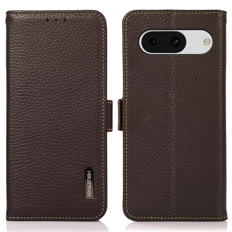

Khazneh Für Google Pixel 8a Hülle RFID Blocking Wallet Stand Telefonabdeckung - Braun, Google Pixel 8a