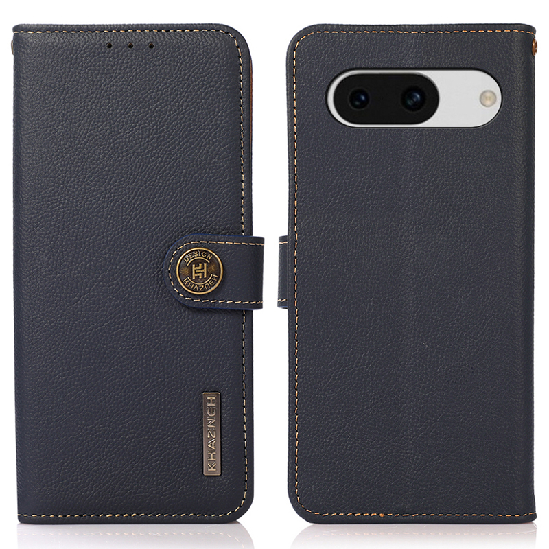 

Khazneh Für Google Pixel 8a Hülle Wallet RFID Blockierende Telefonständer Cover - Blau, Google Pixel 8a