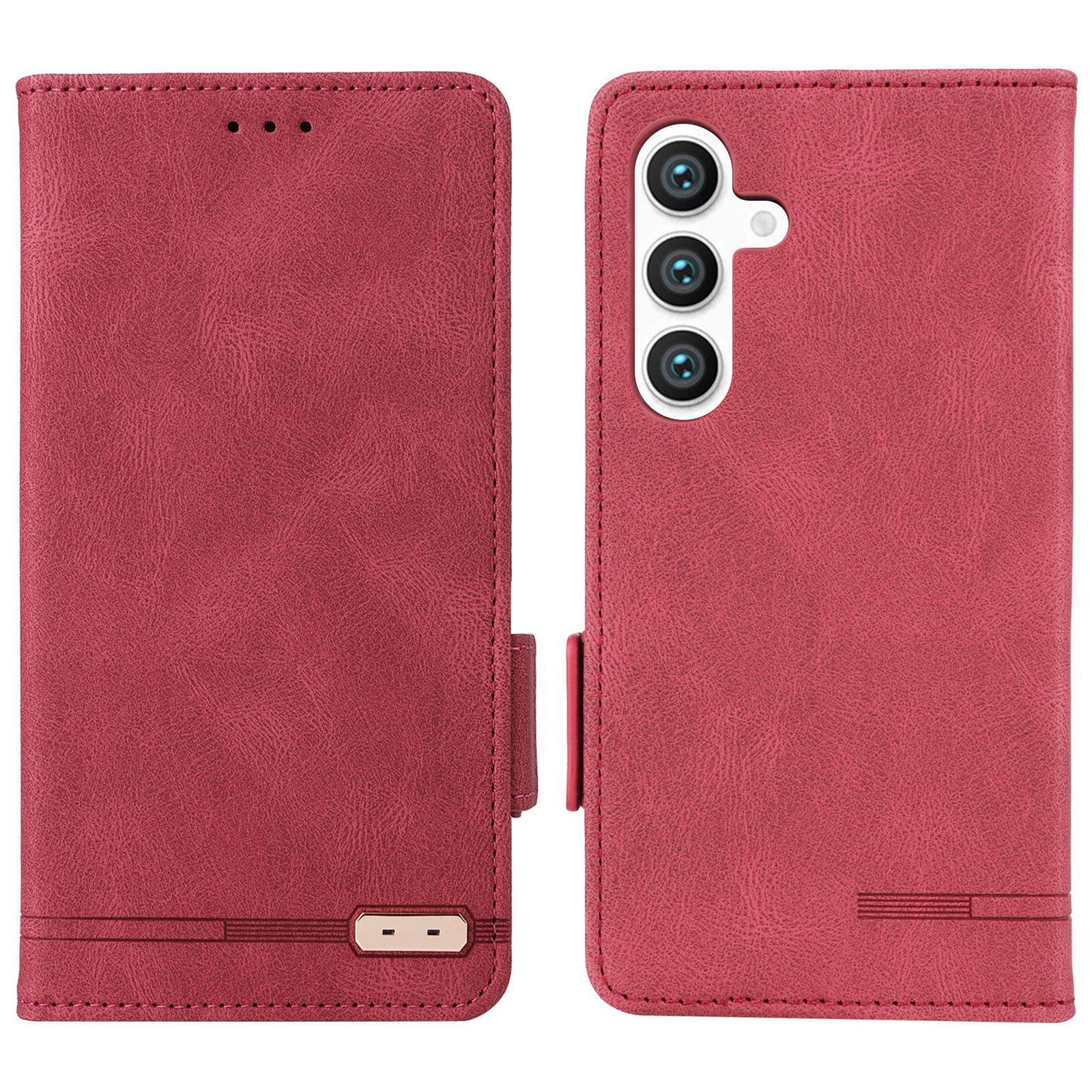 

Für Samsung Galaxy S24+ Case Wallet Hardware Decor Leder -smartphone -abdeckung - Rose, Galaxy S24+