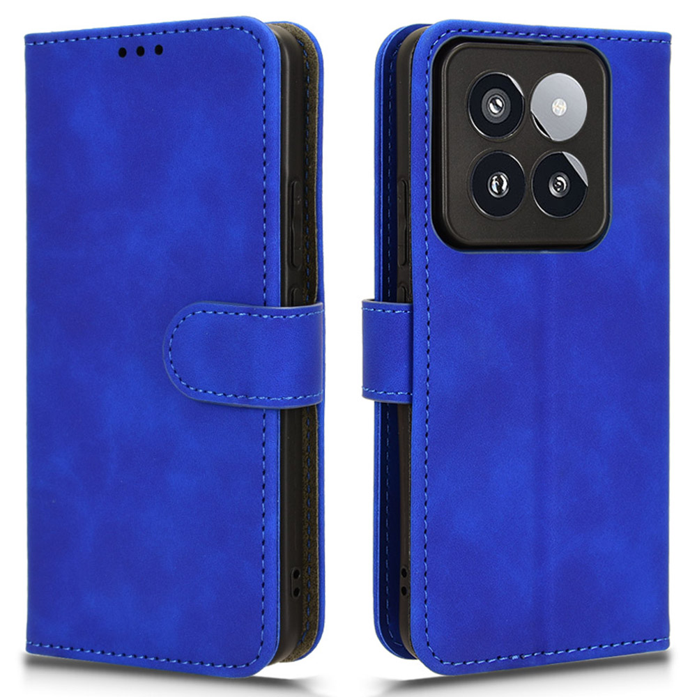 

Für Xiaomi 14 Pro Phone Case Schockdes PU Leder Brieftasche Weiche Handyabdeckung - Blau, Xiaomi 14 Pro