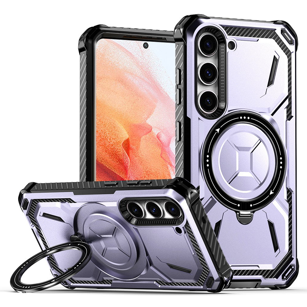 

Für Samsung Galaxy S21 5G Case Military Grade Kickstand Magnetic Phone Cover - Helles Lila, Galaxy S21 5G