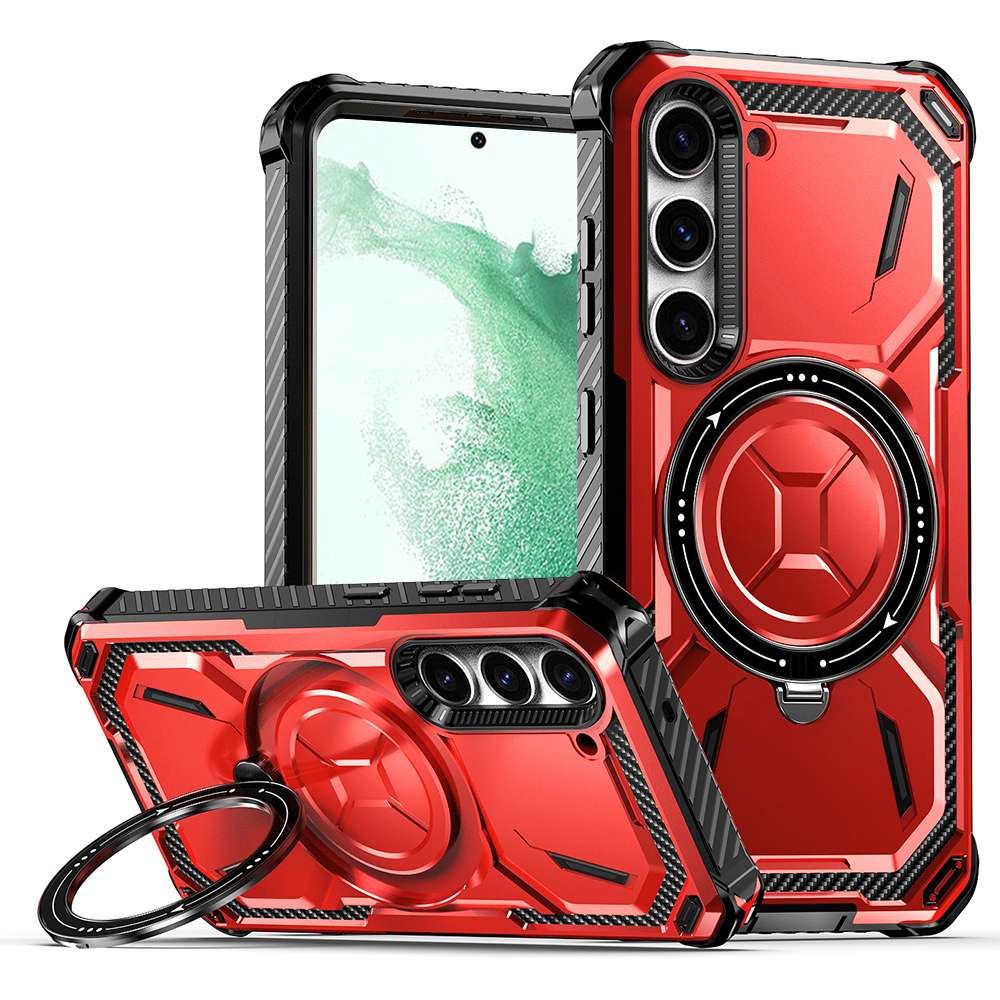 

Für Samsung Galaxy S22+ 5G Hülle Kickstand Magnetic Shock Proof Phone Deckung - Rot, Galaxy S22+ 5G