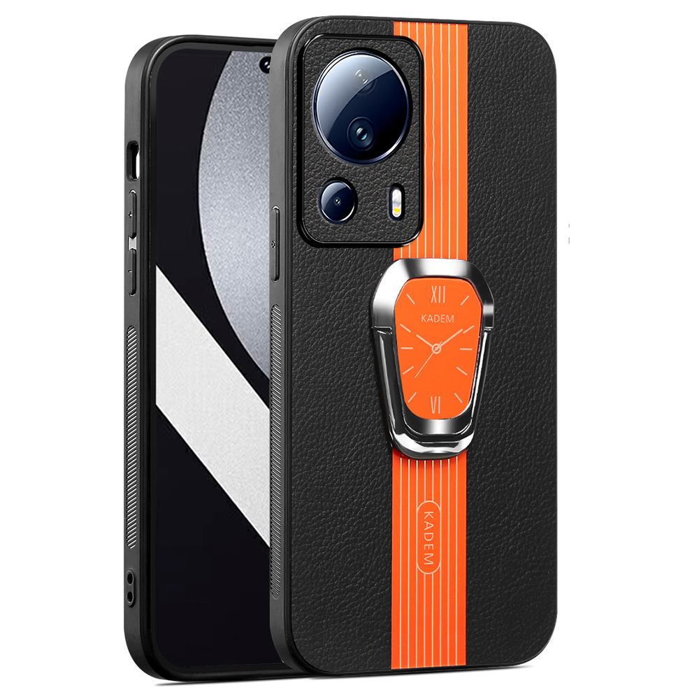 

Kadem Für Xiaomi 13 Lite / Civi 2 5G Deckelmagnetauto Mount PU Leder+tpu+acrylphase - Orange, Xiaomi 13 Lite