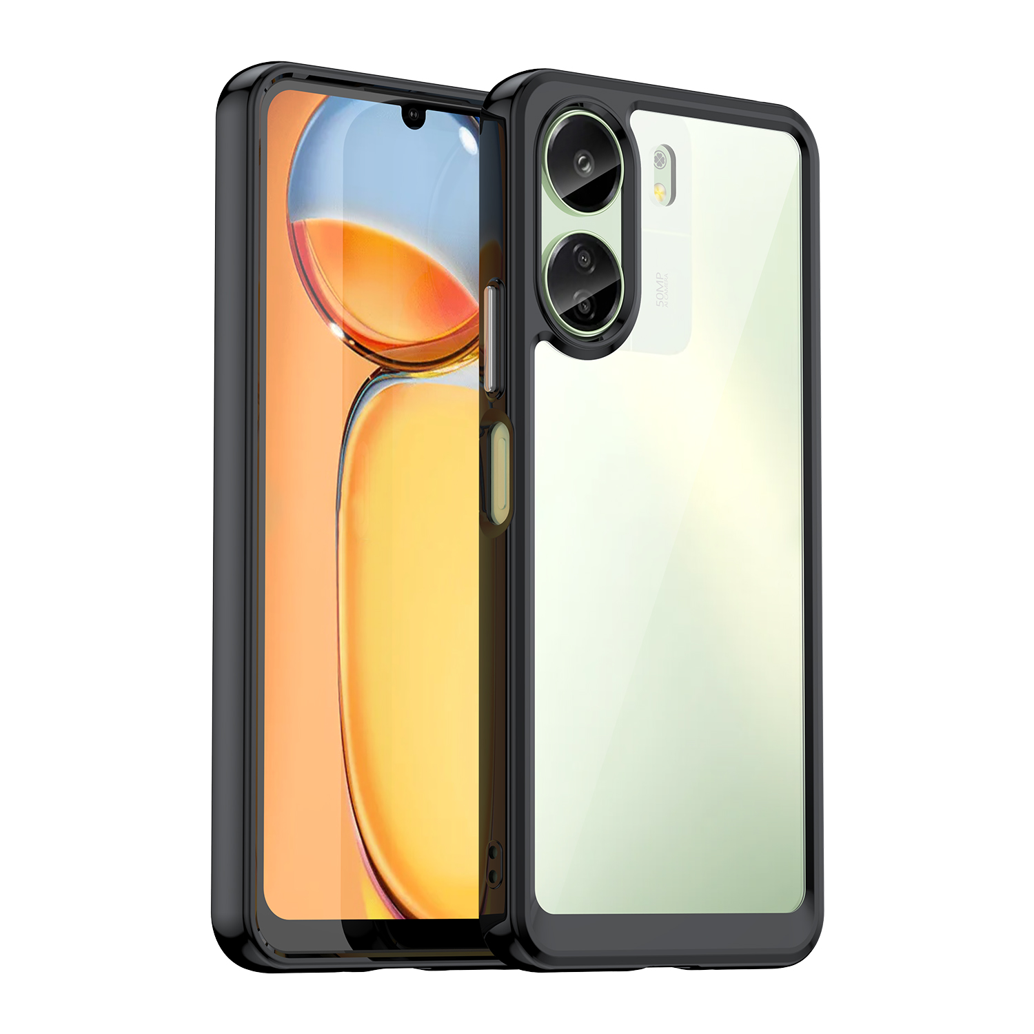 

Für Xiaomi Redmi 13c / Poco C65 4G Hülle Schockdicht TPU + Acrylnephone Deckung - Schwarz, Xiaomi Redmi 13C