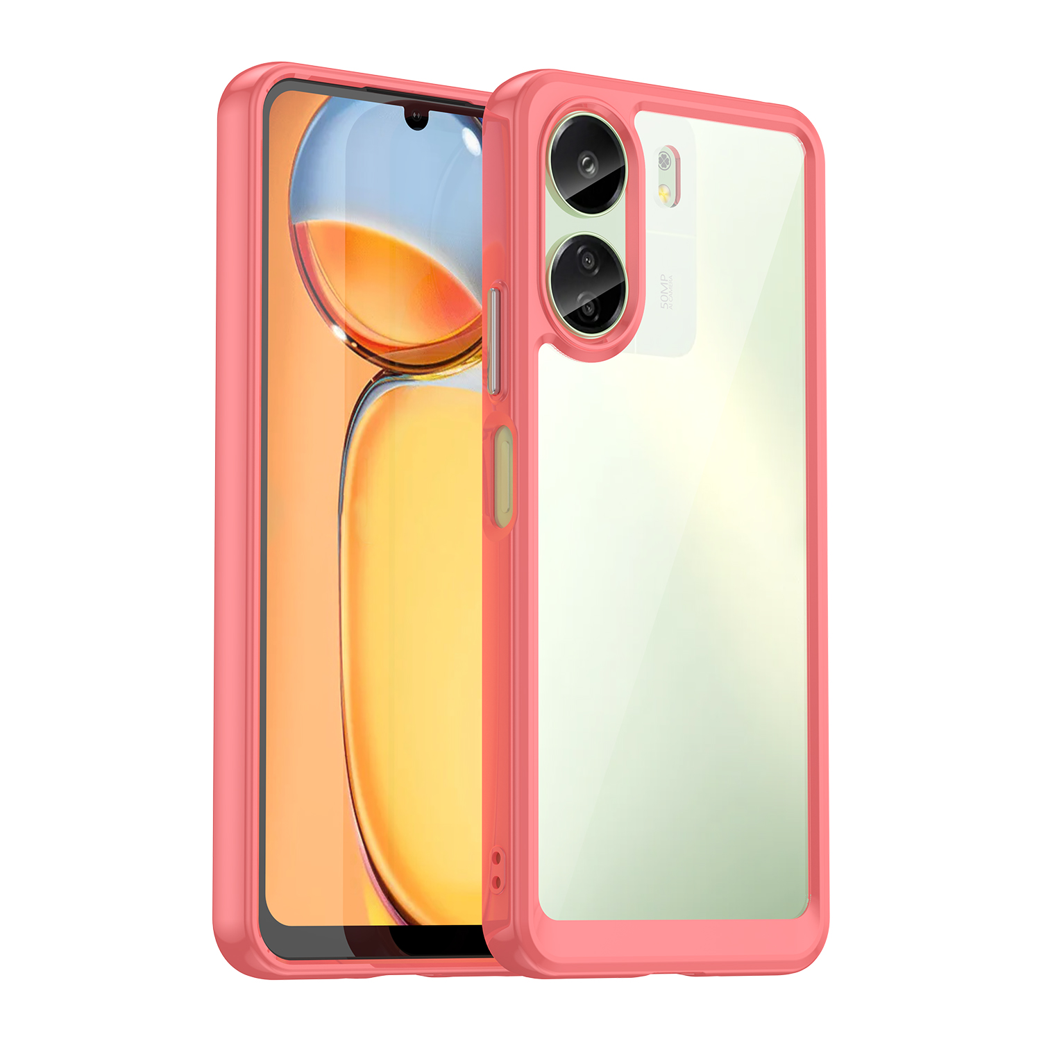 

Für Xiaomi Redmi 13c / Poco C65 4G Hülle Schockdicht TPU + Acrylnephone Deckung - Rot, Xiaomi Redmi 13C