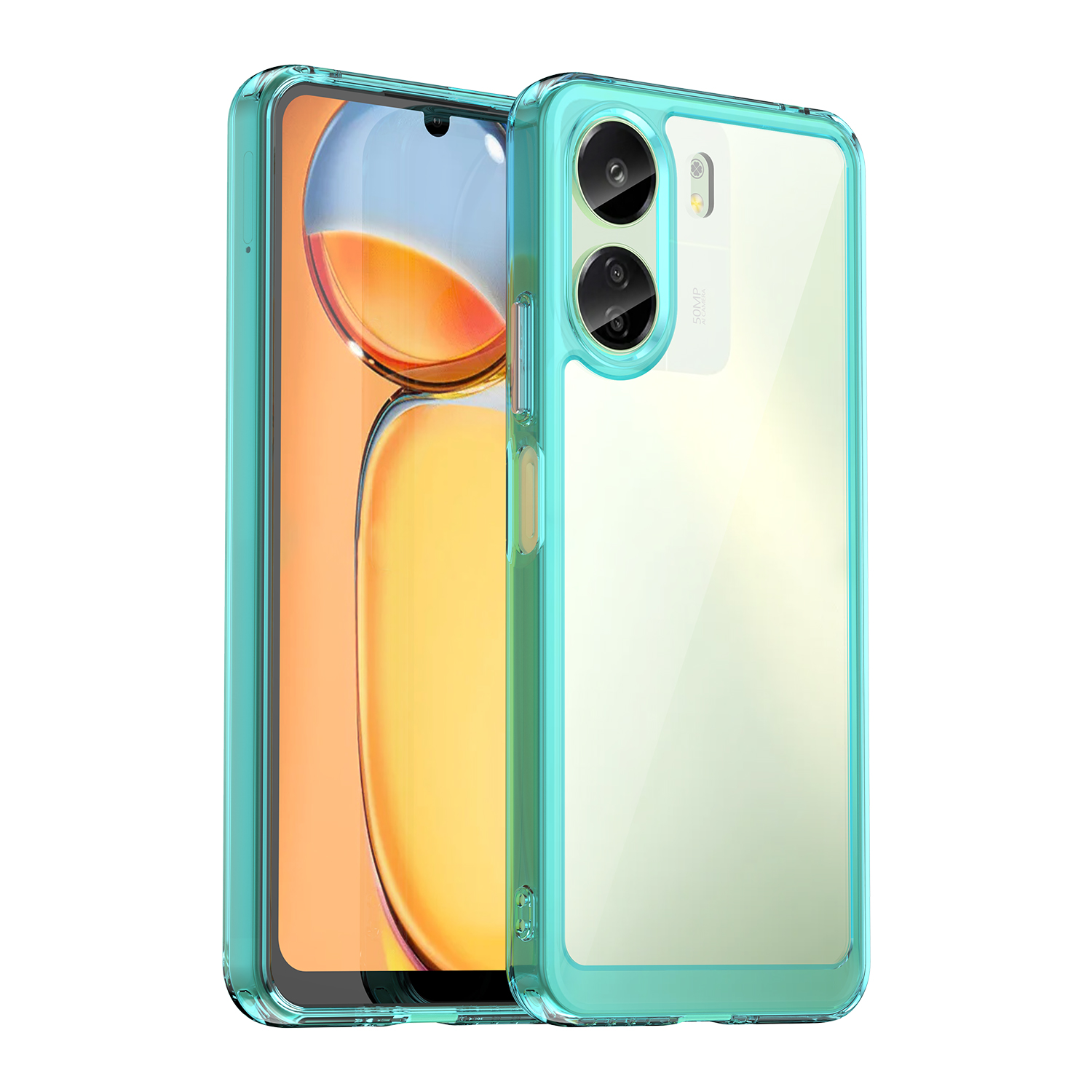 

Für Xiaomi Redmi 13c / Poco C65 4G Hülle Schockdicht TPU + Acrylnephone Deckung - Transparent Blau, Xiaomi Redmi 13C