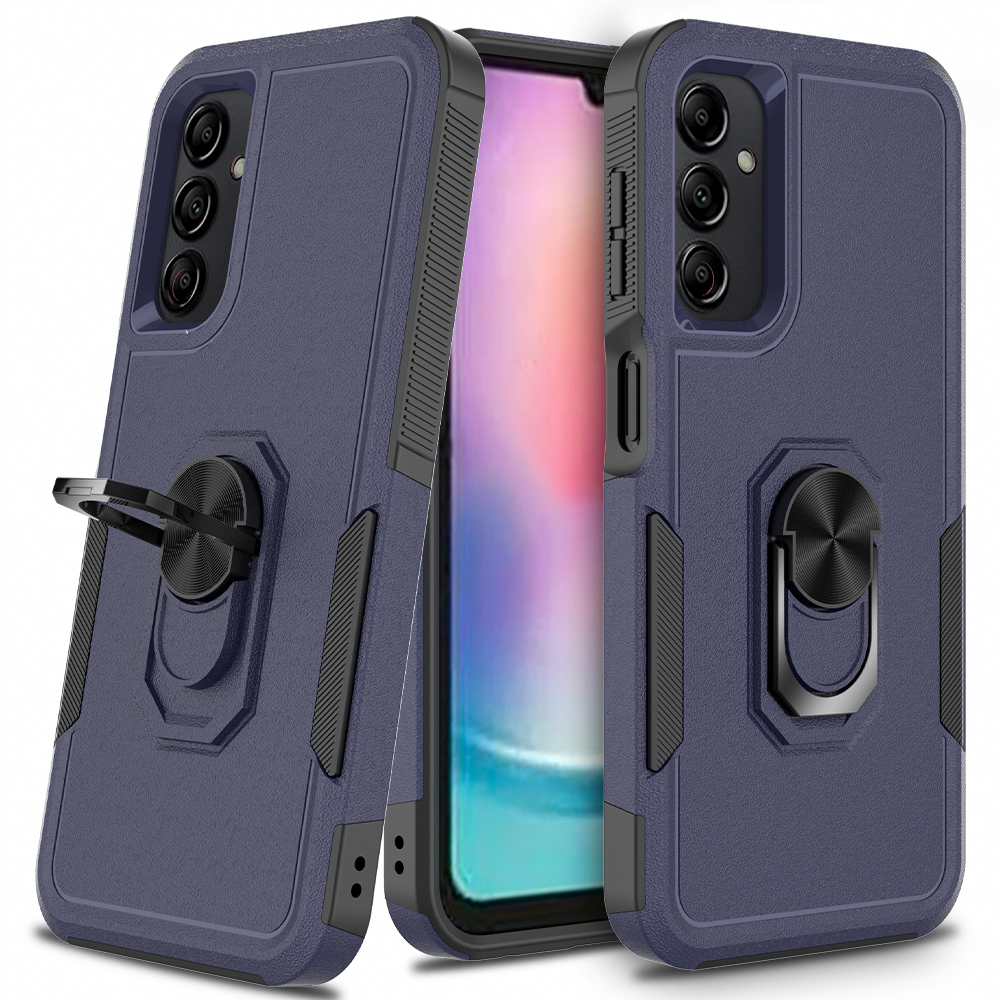 

Für Samsung Galaxy A24 4G Mobilfunkkoffer Rotatable Kickstand Pc+tpu-anti-drop-abdeckung - Dunkelblau, Galaxy A24 4G