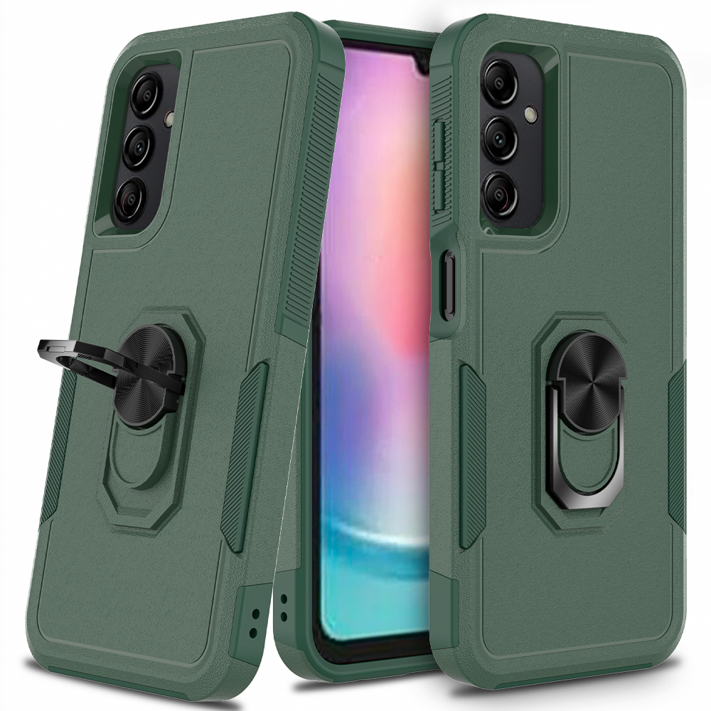 

Für Samsung Galaxy A24 4G Mobilfunkkoffer Rotatable Kickstand Pc+tpu-anti-drop-abdeckung - Dunkelgrün, Galaxy A24 4G