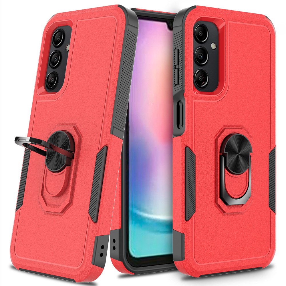 

Für Samsung Galaxy A24 4G Mobilfunkkoffer Rotatable Kickstand Pc+tpu-anti-drop-abdeckung - Rot, Galaxy A24 4G