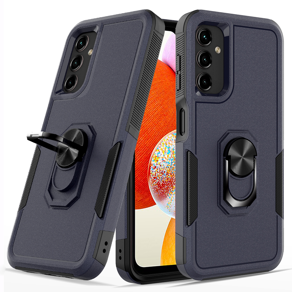 

Für Samsung Galaxy A14 5G / A14 4G Mobilfunkkoffer Rotatable Kickstand Anti-schock-deckung - Dunkelblau, Galaxy A14 5G