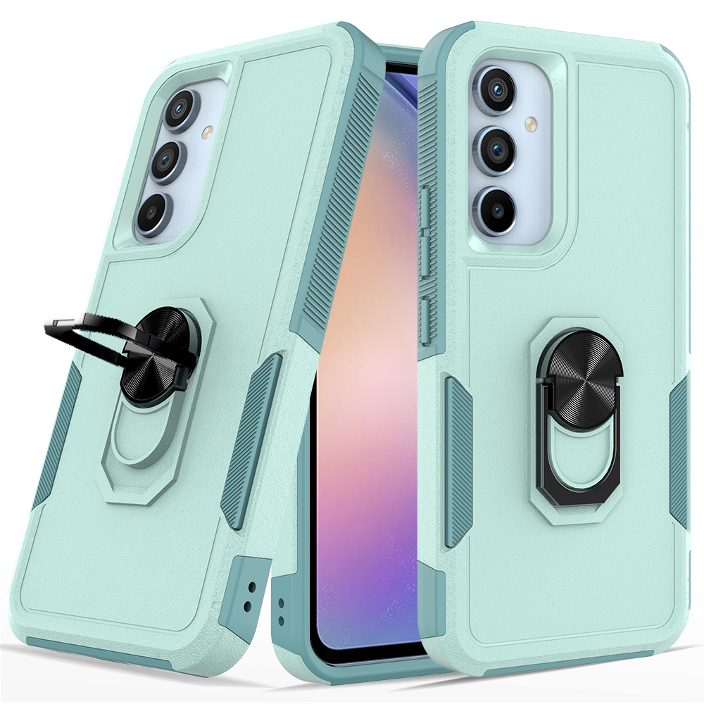 

Für Samsung Galaxy A54 5G Mobilfunkkoffer PC+TPU Ring Kickstand Rückzugabdeckung - Minzgrün, Galaxy A54 5G